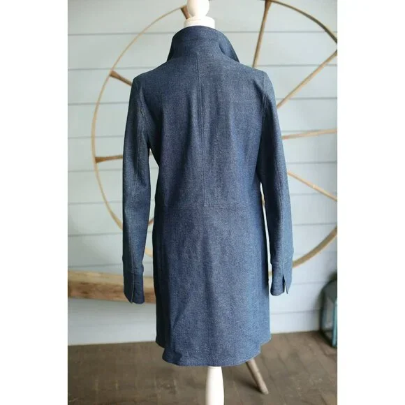 $4,100 Loro Piana Cedric Stretch Cotton/Elastane Denim Coat Size 42 NWT